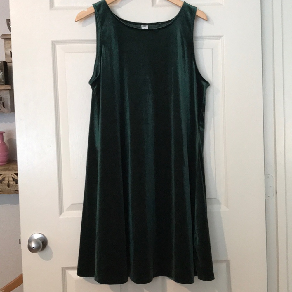 Velvet Green Christmas Dress emerald color